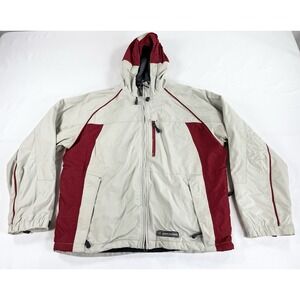 Vintage Abercrombie & Fitch A92 Ski Jacket Fleece Lined Beige Red Men's Size L